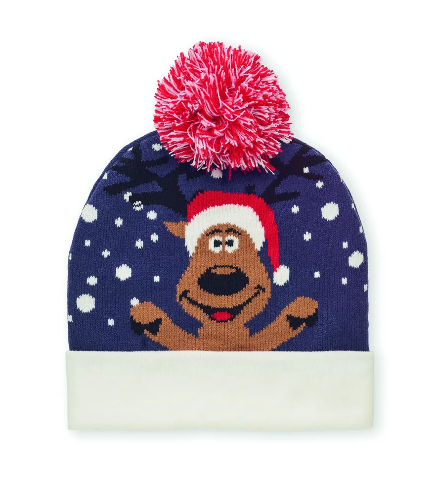 Shimas Hat · Gebreide kerstmuts – Blauw
