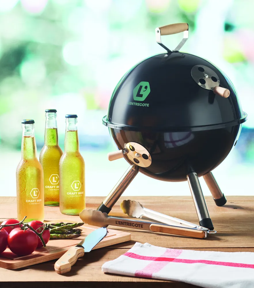 Iniq · Roestvrijstalen barbecue tang – Hout