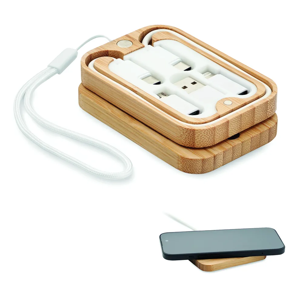 Chargoo · 15W draadloze oplader in bamboe – Hout