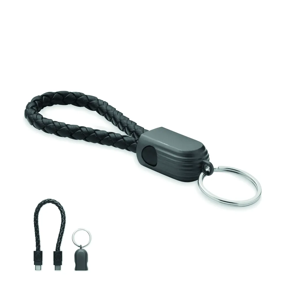 Fauleti Loop · Type-C lus kabel sleutelhanger – Zwart