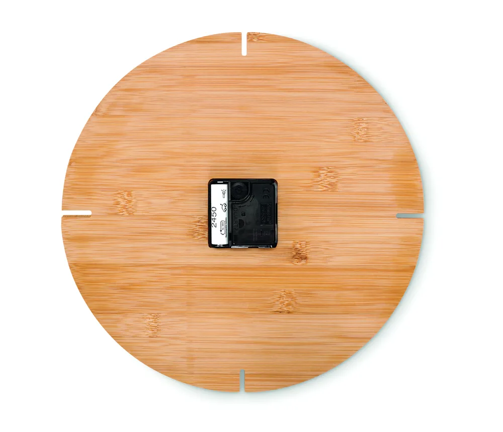 Esfere · Ronde bamboe wandklok – Hout