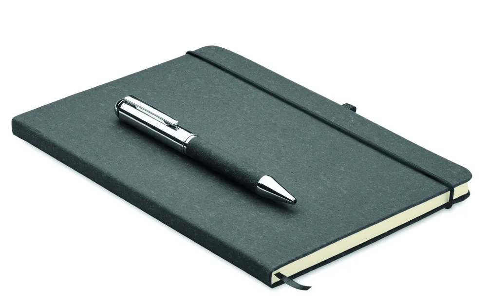 Eleganote · Set notitieboeken gerecycled le – Zwart