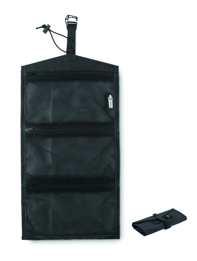 Traveli · 210D RPET reis kabel organizer – Zwart