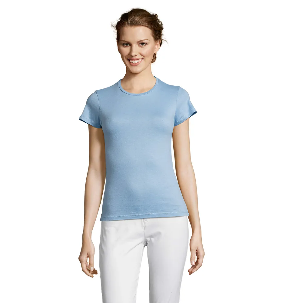 Miss dames t-shirt 150g – Hemels blauw