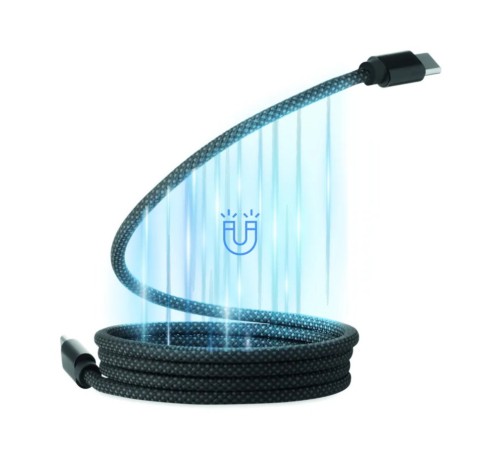 Braid · RPET magnetische kabel – Zwart
