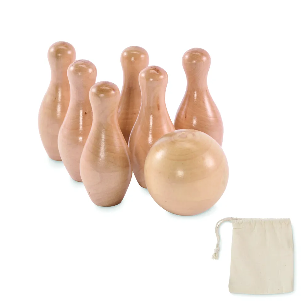 Bolito · Mini dennenhouten bowling set – Hout