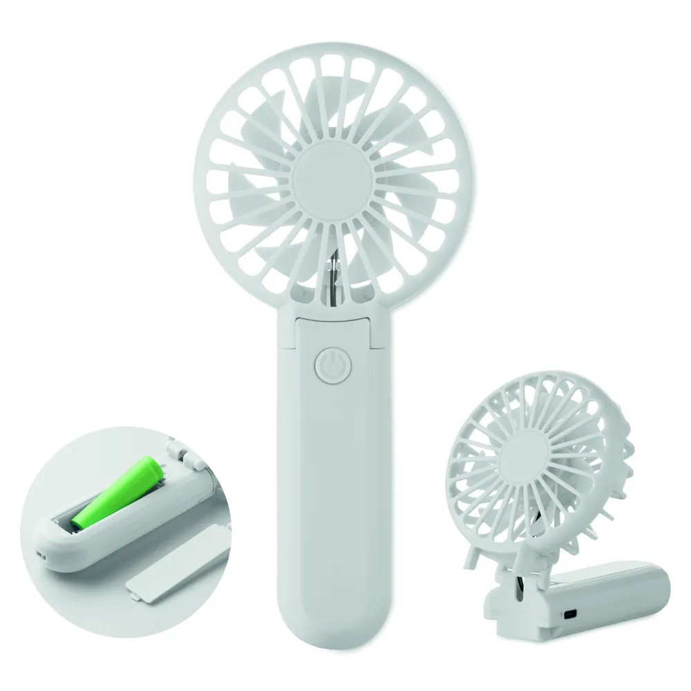 Ibera · Draagbare vouwventilator – Wit