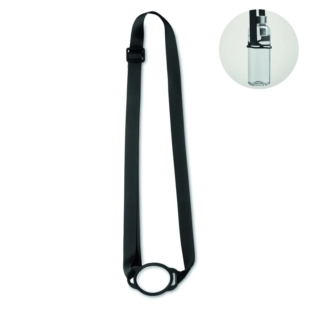 Lancup · Lanyard met bekerhouder 6cm – Zwart