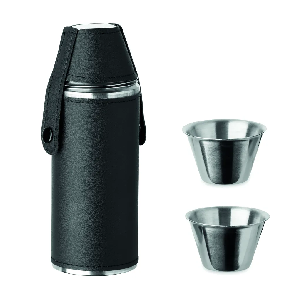 Cocoon · Heupfles met shot cups – Zwart