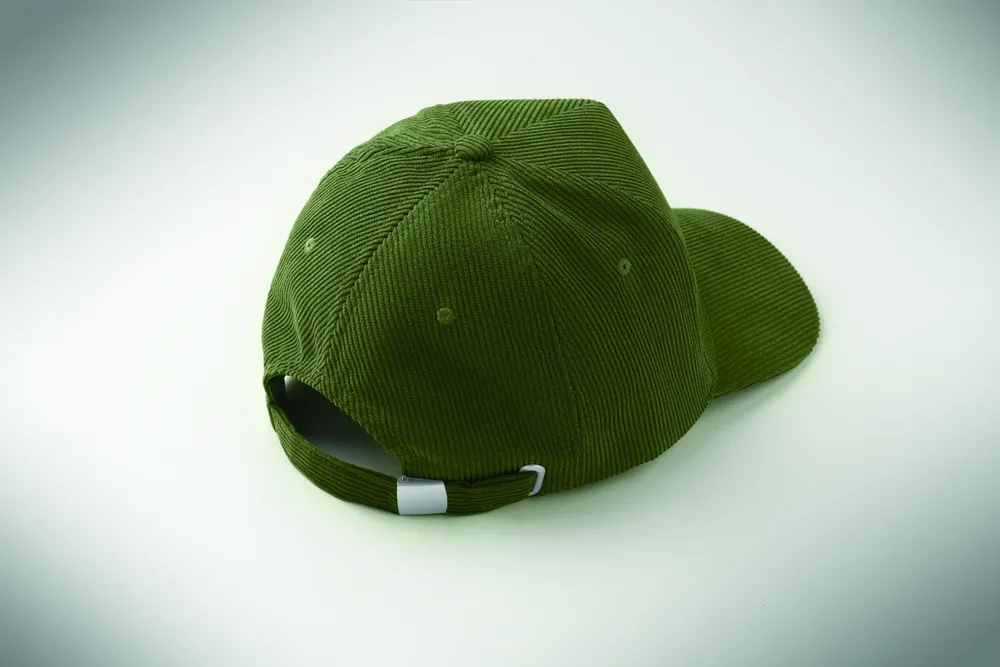 Wale · 5 panelen corduroy baseballcap – Legergroen