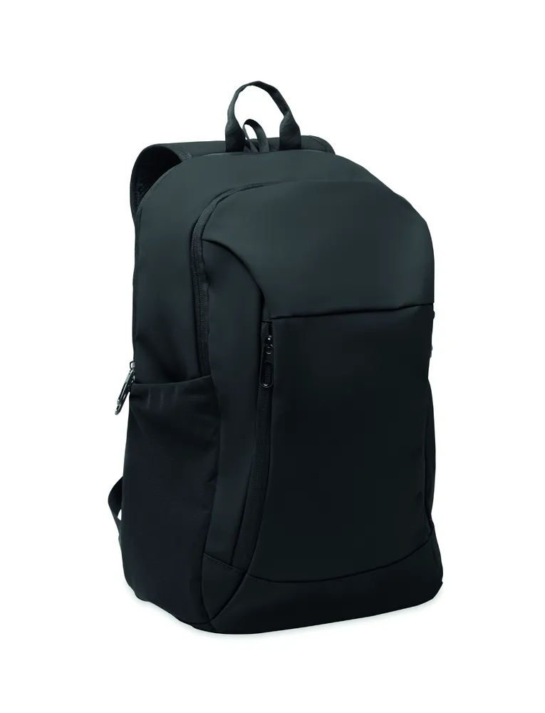 Korovin · 15" zachte PU laptop rugzak – Zwart