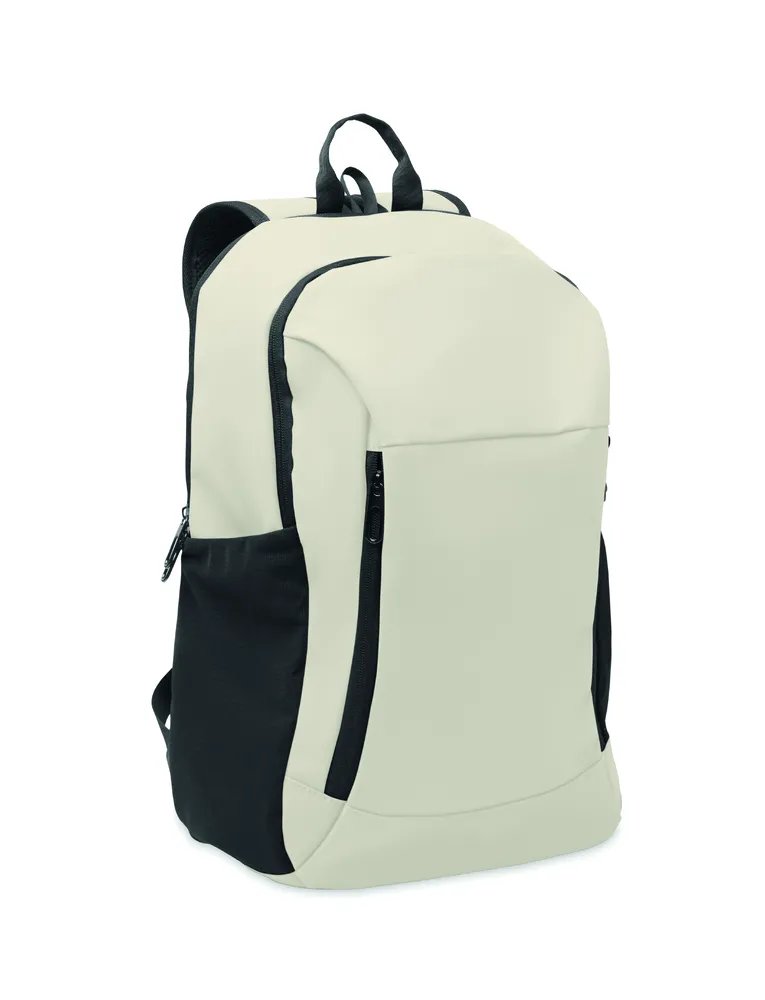 Korovin · 15" zachte PU laptop rugzak – Gebroken wit