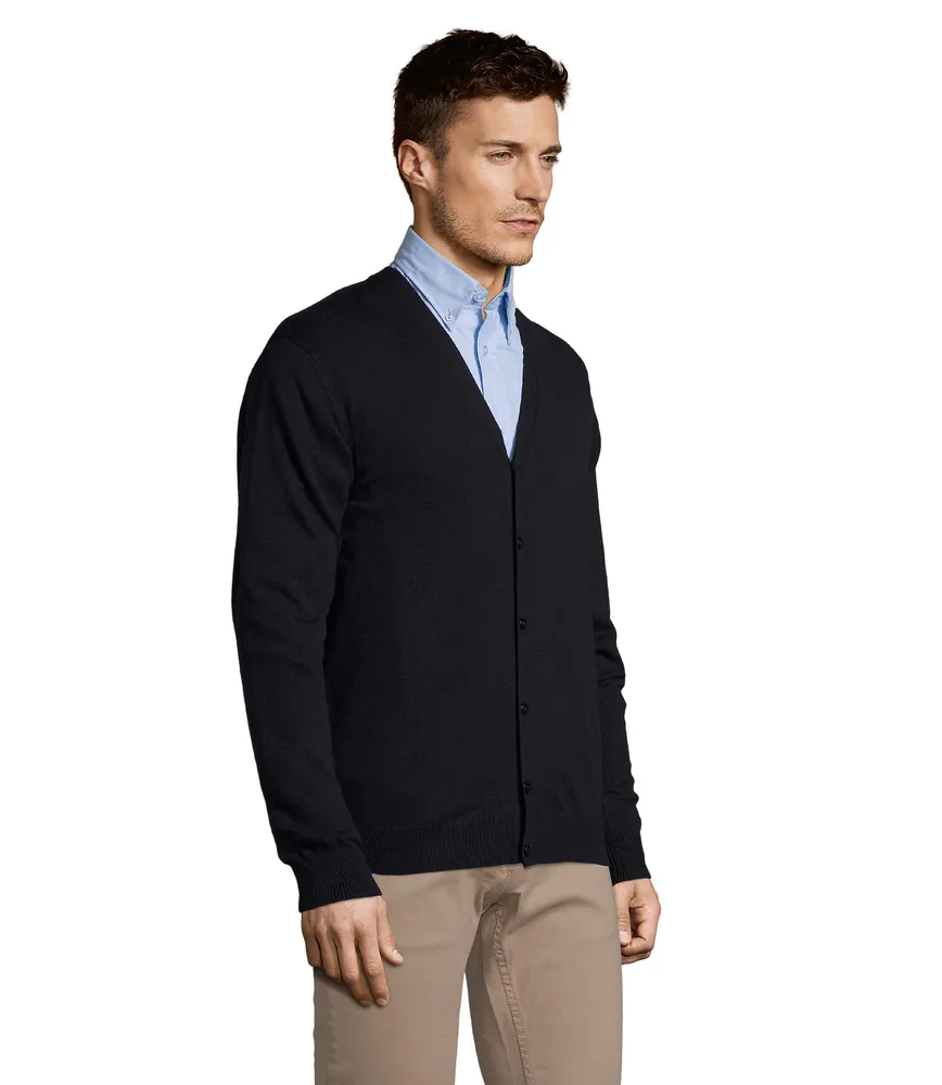 Golden Men V-Neck Cardigan – Marine