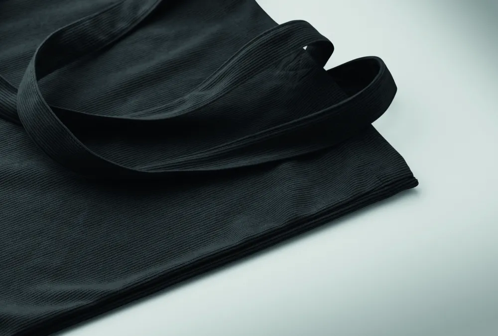 Cordy B · Corduroy boodschappentas – Zwart