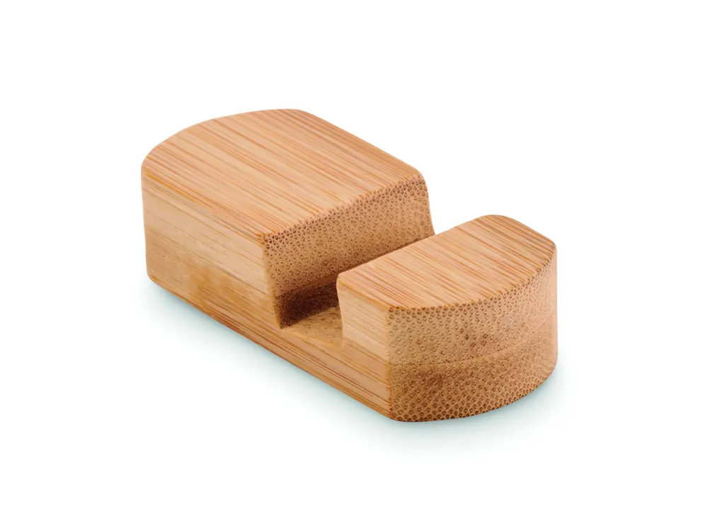 Poy · Mini bamboe telefoonhouder – Hout
