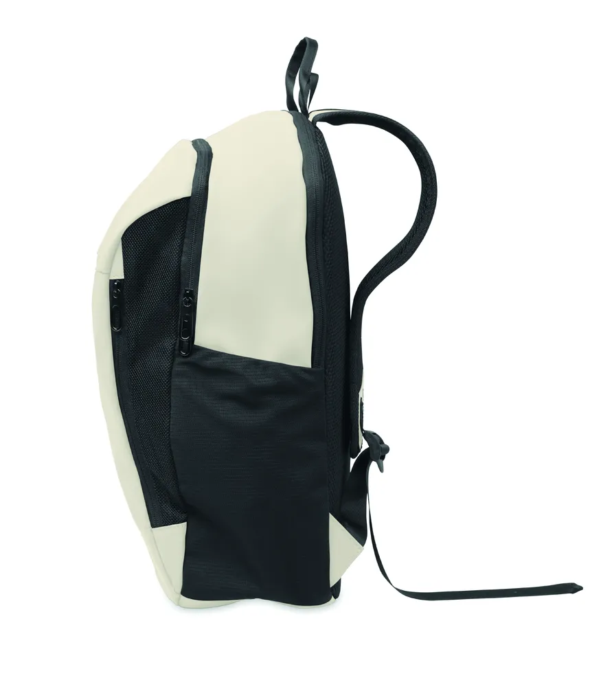 Korovin · 15" zachte PU laptop rugzak – Gebroken wit