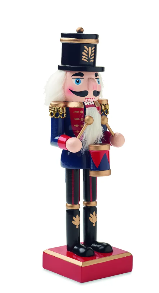 Jolly Crunch · Notenkraker ornament van hout – Blauw