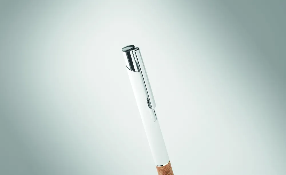 Veria · Pen van aluminium en kurk – Wit