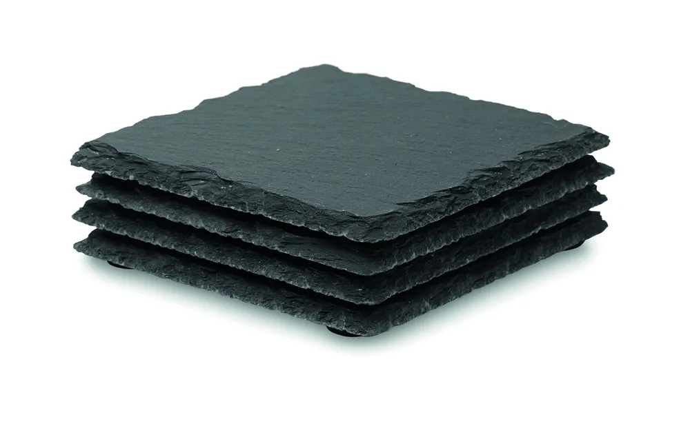 Slate4 · Leistenen onderzetters – Zwart