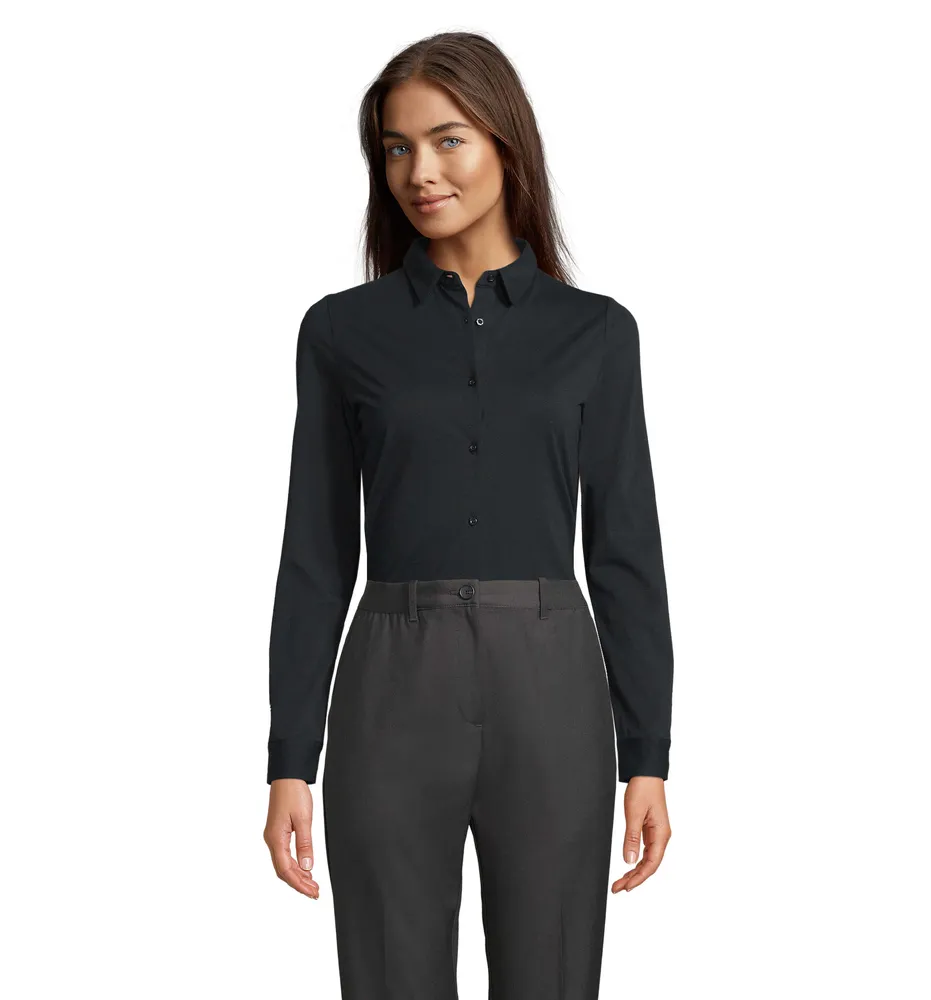 Balthazar Women Shirt – Diep zwart