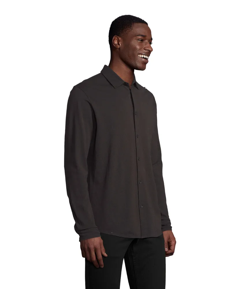 Basile Men Shirt – Diep zwart
