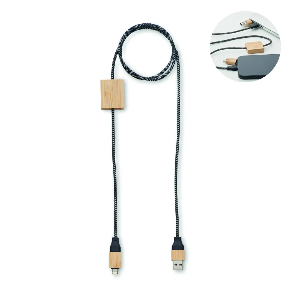 Caboo · 60W oplaadkabel – Hout