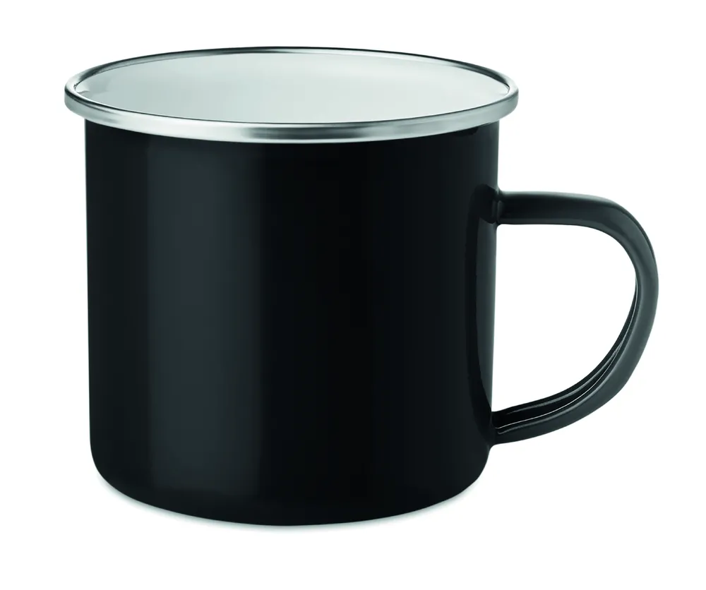 Plateado · Metalen mok  emaille coating – Zwart