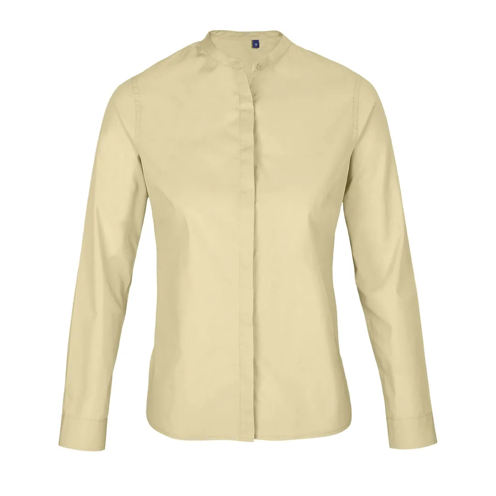Bart Women Mao Collar Shirt – Beige