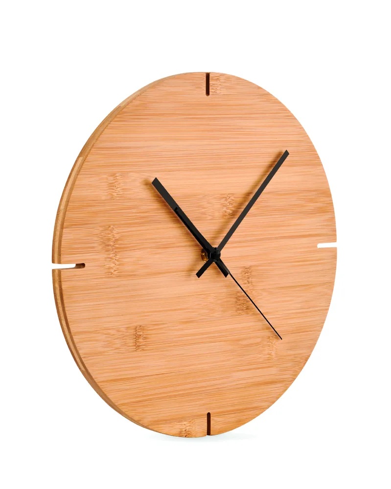 Esfere · Ronde bamboe wandklok – Hout