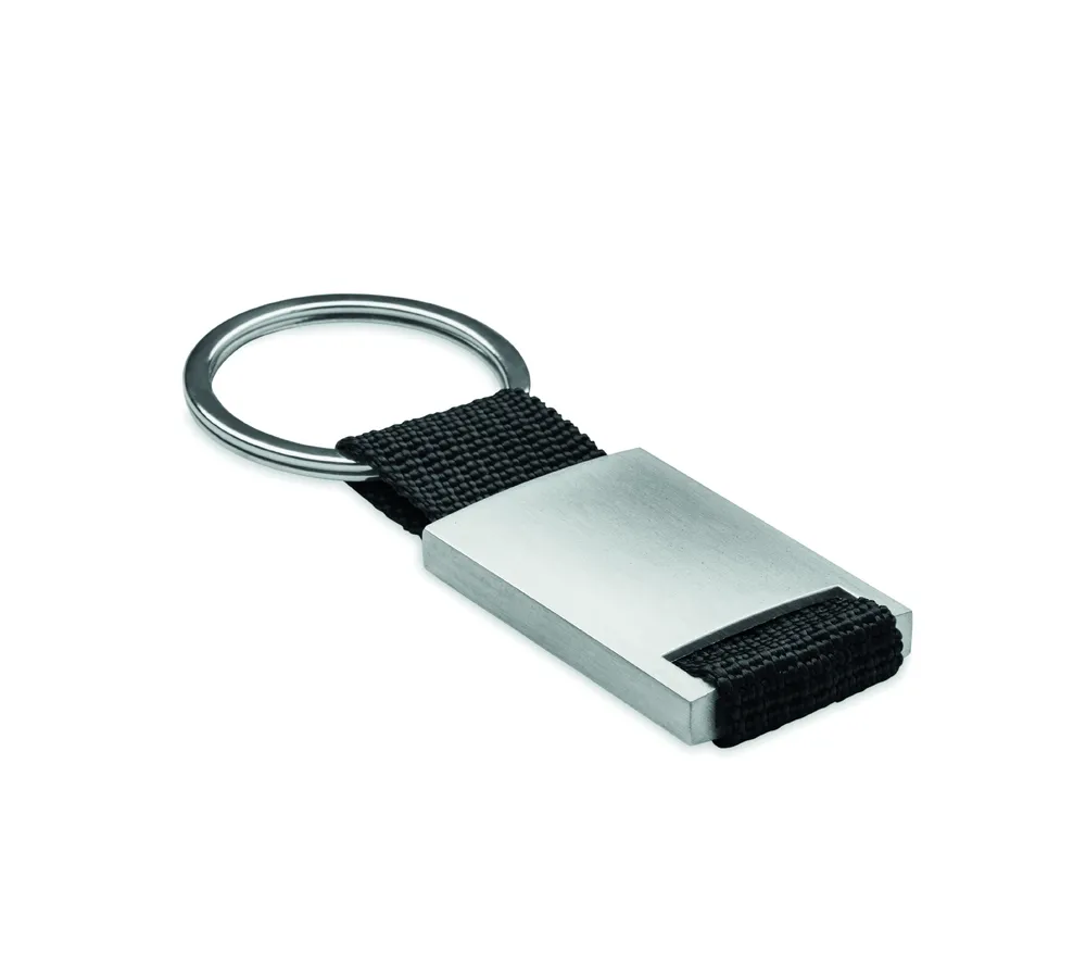 Tech · Metalen sleutelhanger – Zwart