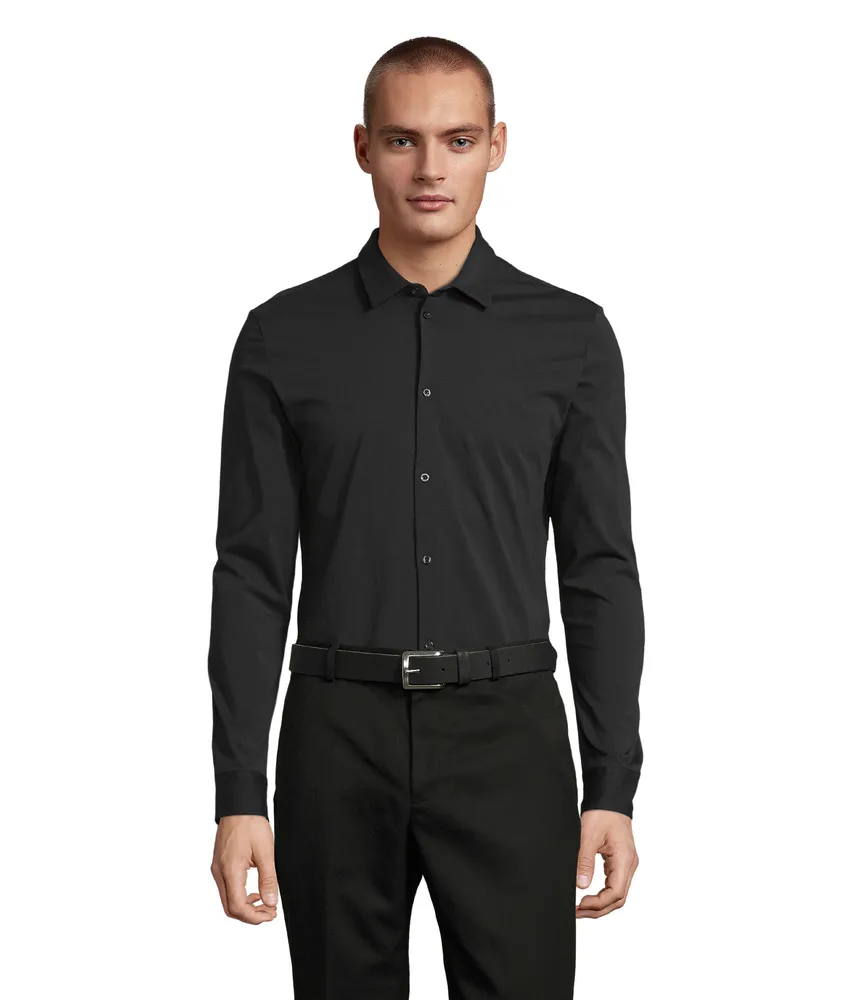 Balthazar Men Shirt – Diep zwart