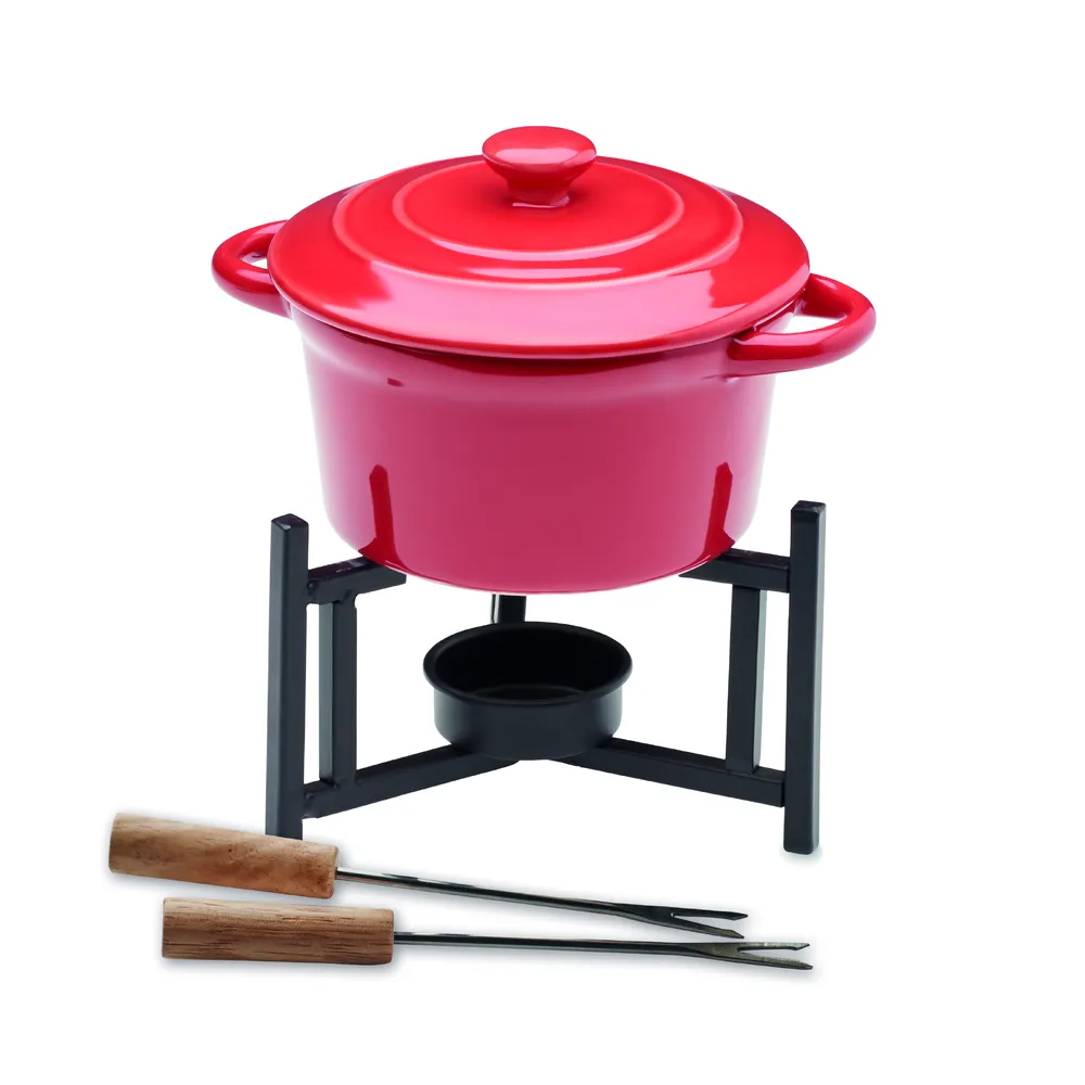 Big Kase · Keramische fondueset 300ml – Rood