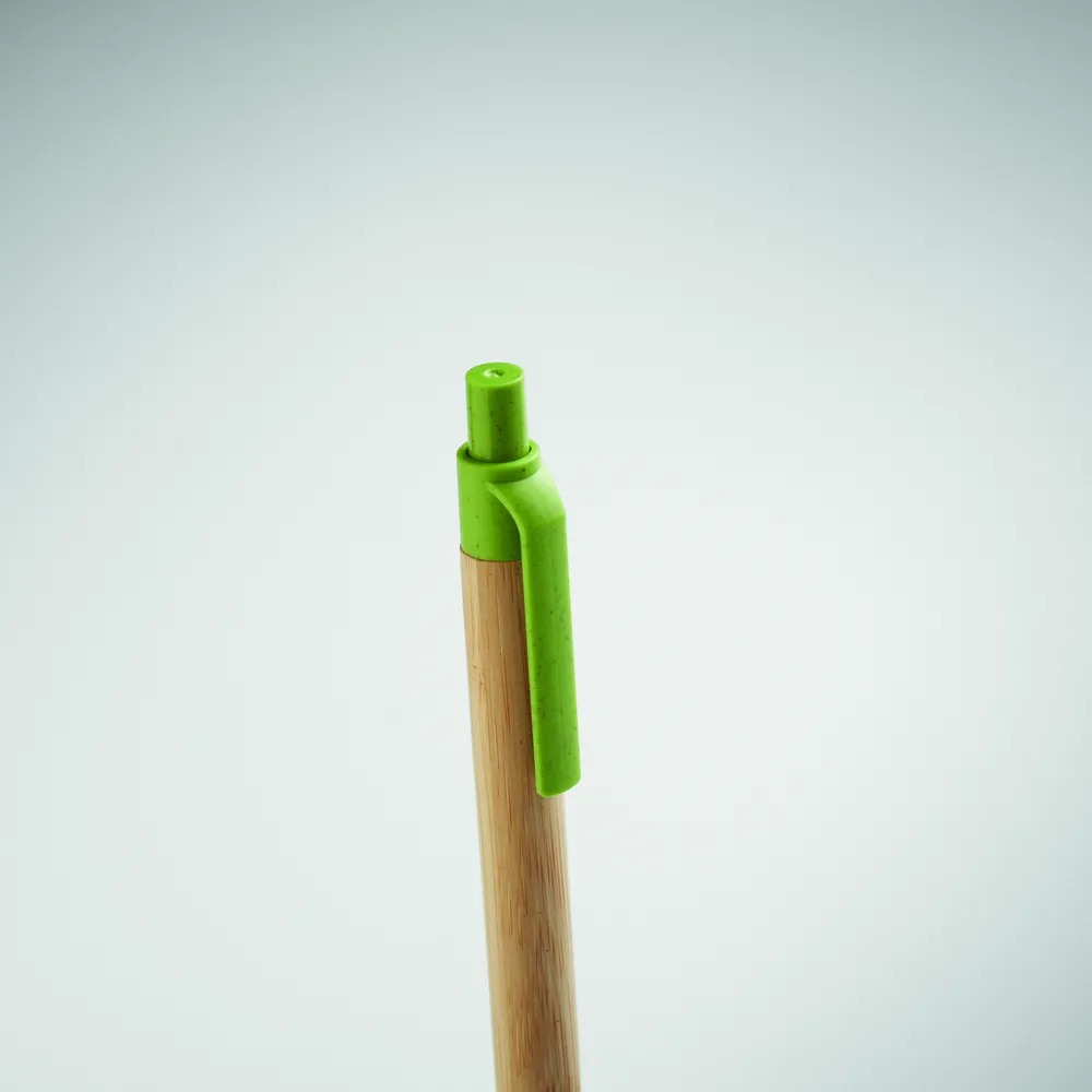 Itea Colour · Bamboe balpen met drukknop – Groen
