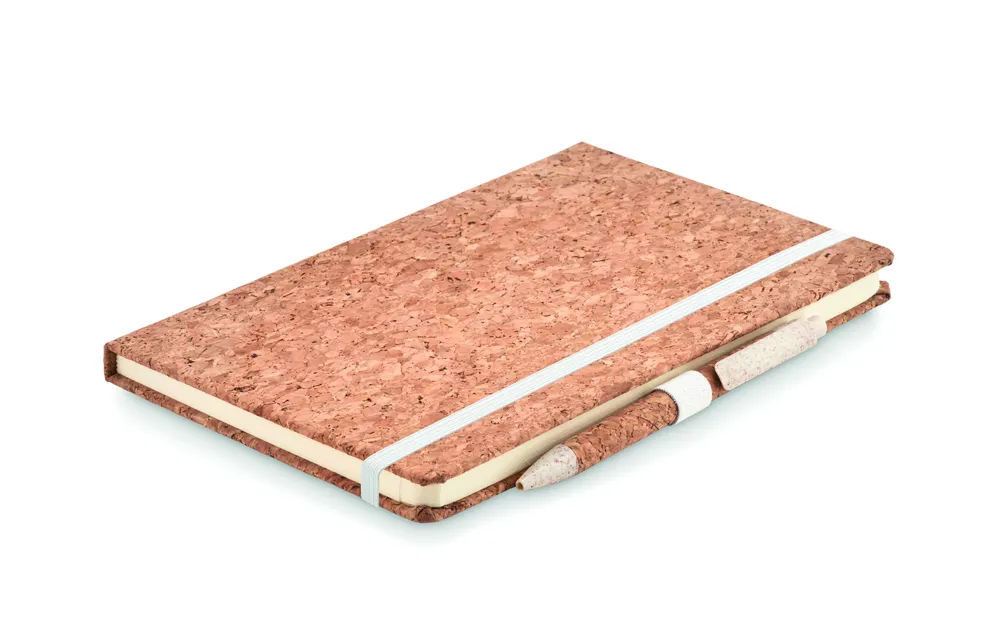 Suber Set · A5 kurk notitieboek balpen set – Beige