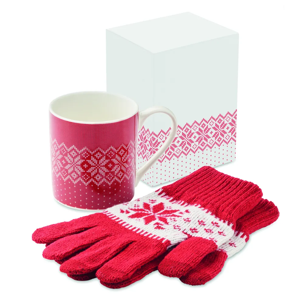 Copito Set · Cadeauset mok en handschoenen – Rood
