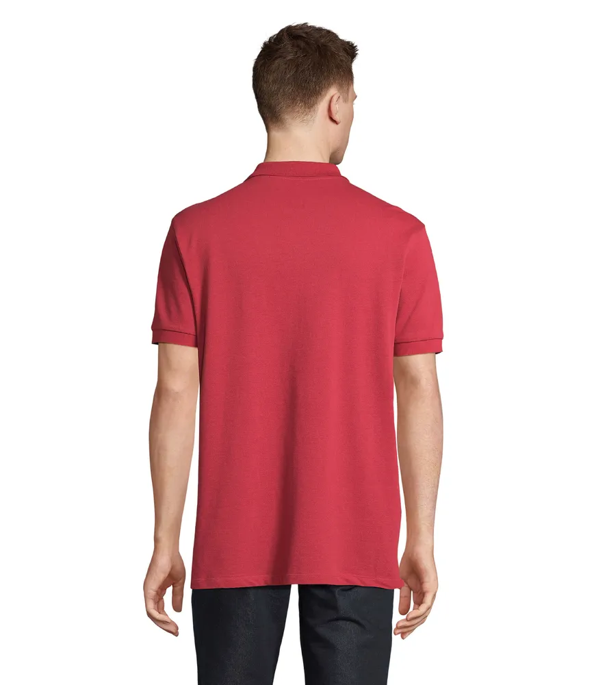 Pacific Heren Polo – Folk red twin