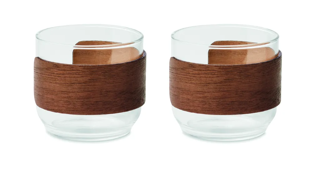 Bogota Set · Koffieglazen set walnoot greep – Hout