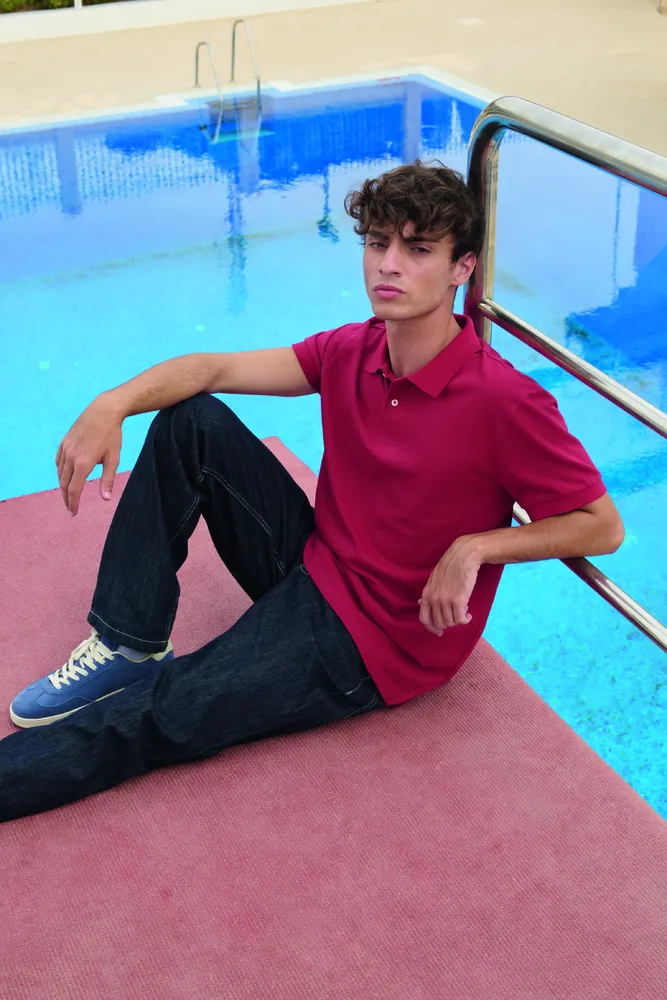 Pacific Heren Polo – Folk red twin
