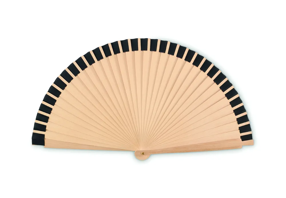 Woodfan · Houten handwaaier – Zwart