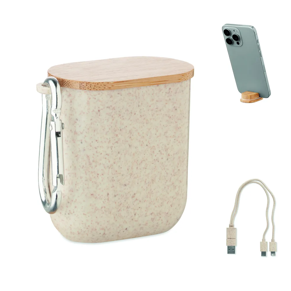 Cabstra · Kabelset in koker – Beige