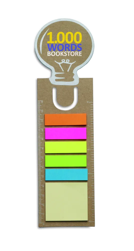 Idea · Boekenlegger met memoblaadjes – Beige