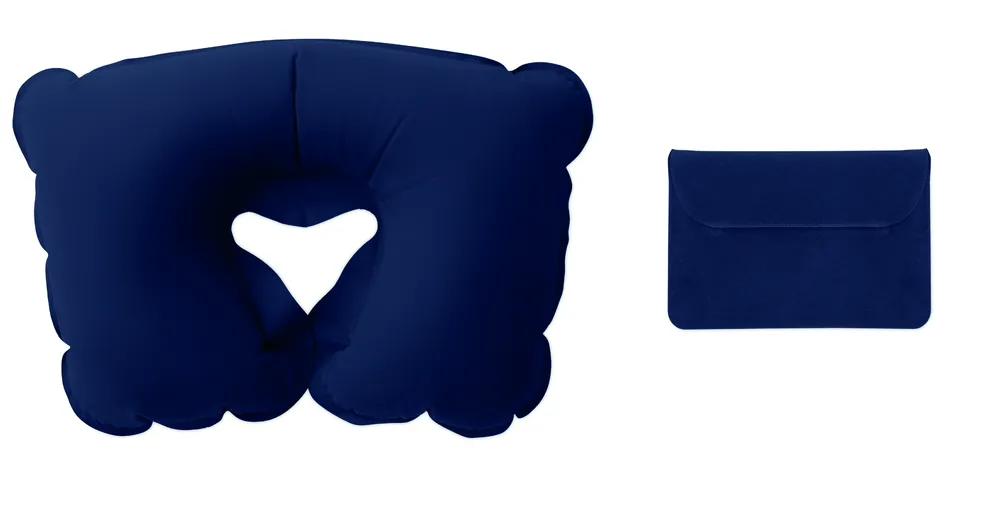 Travelconfort · Opblaasbaar reiskussen – Blauw