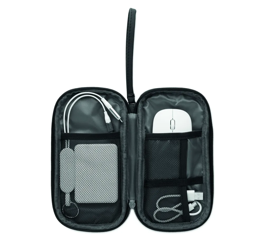 Allthere · 600D RPET tech organizer etui – Zwart