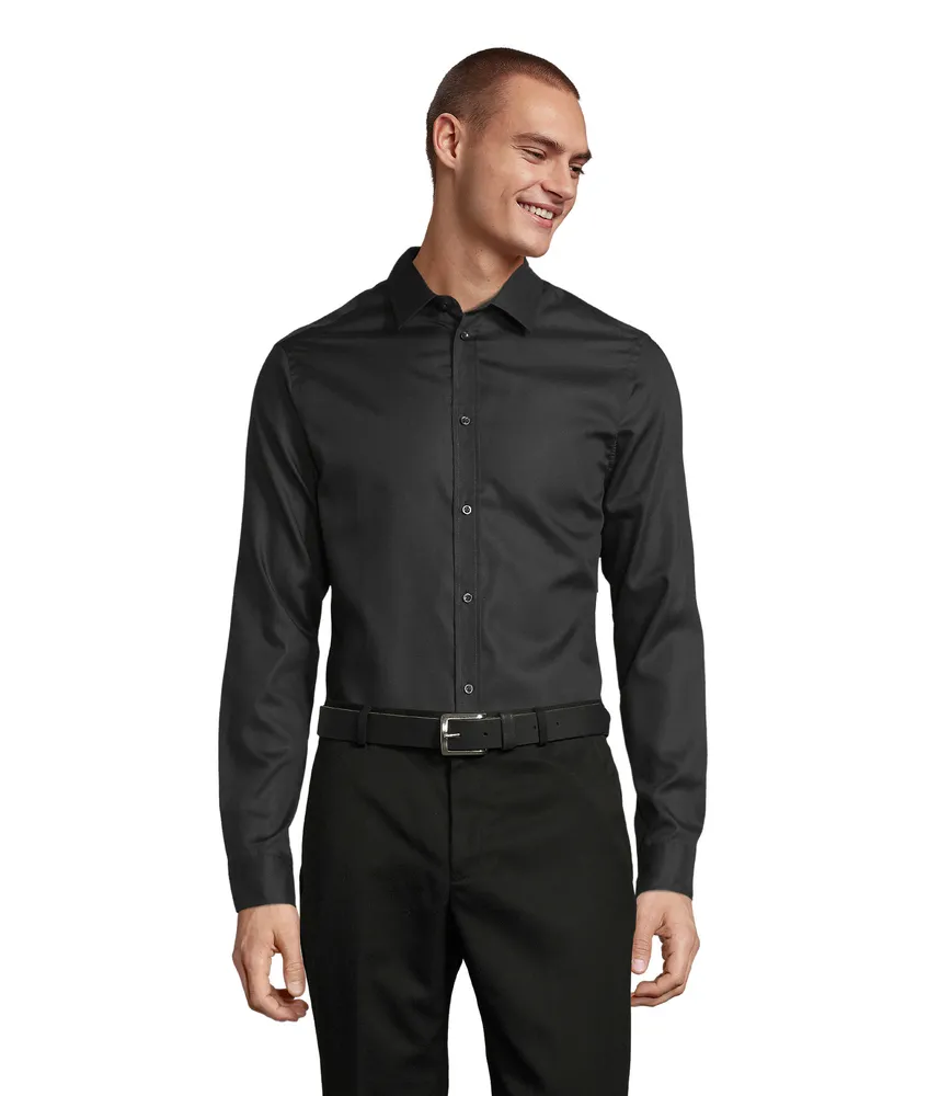 Blaise Men Shirt – Diep zwart