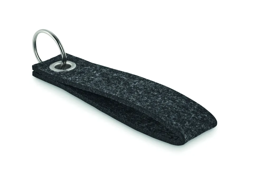Suora · RPET vilten sleutelhanger – Steengrijs