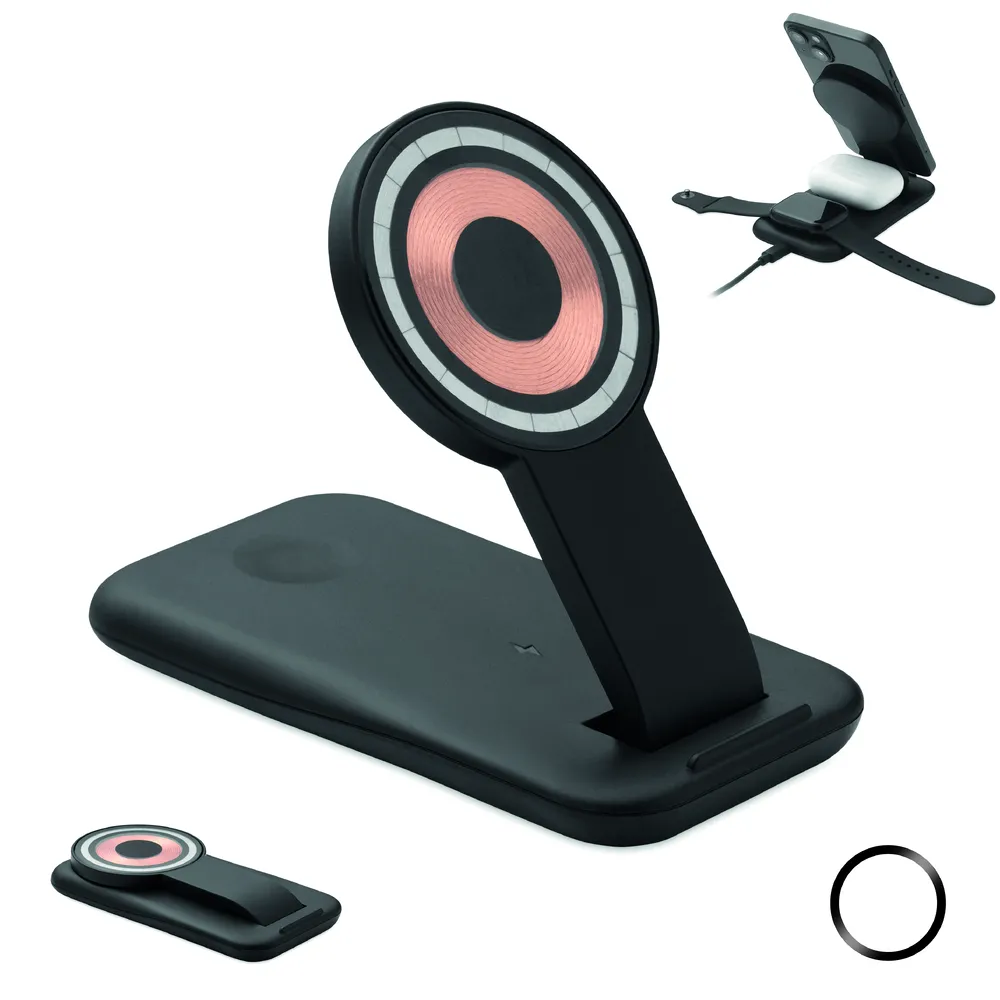 Pendoless · 3-in-1 draadloze oplader 15W – Zwart