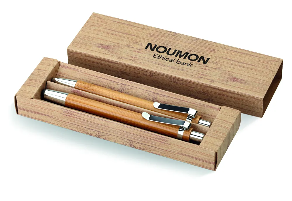 Bambooset · Bamboe pen en potloodset – Hout