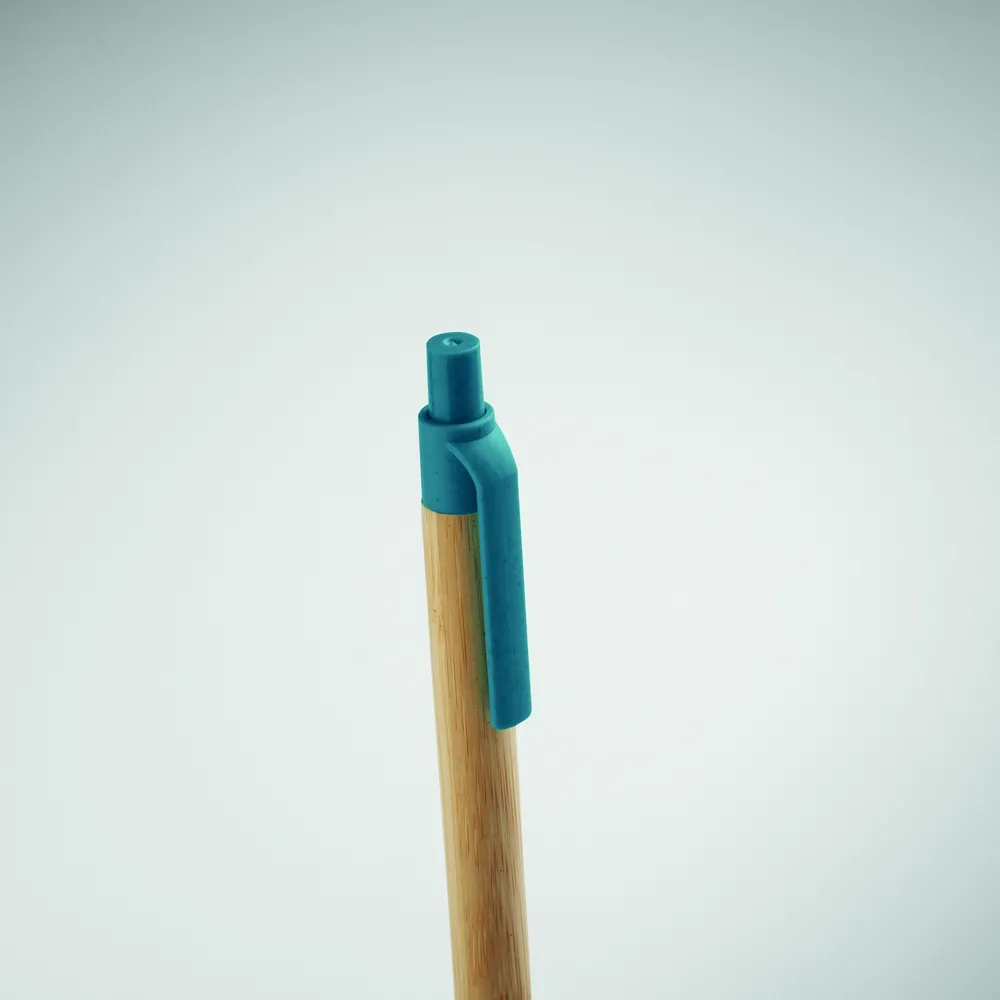 Itea Colour · Bamboe balpen met drukknop – Blauw