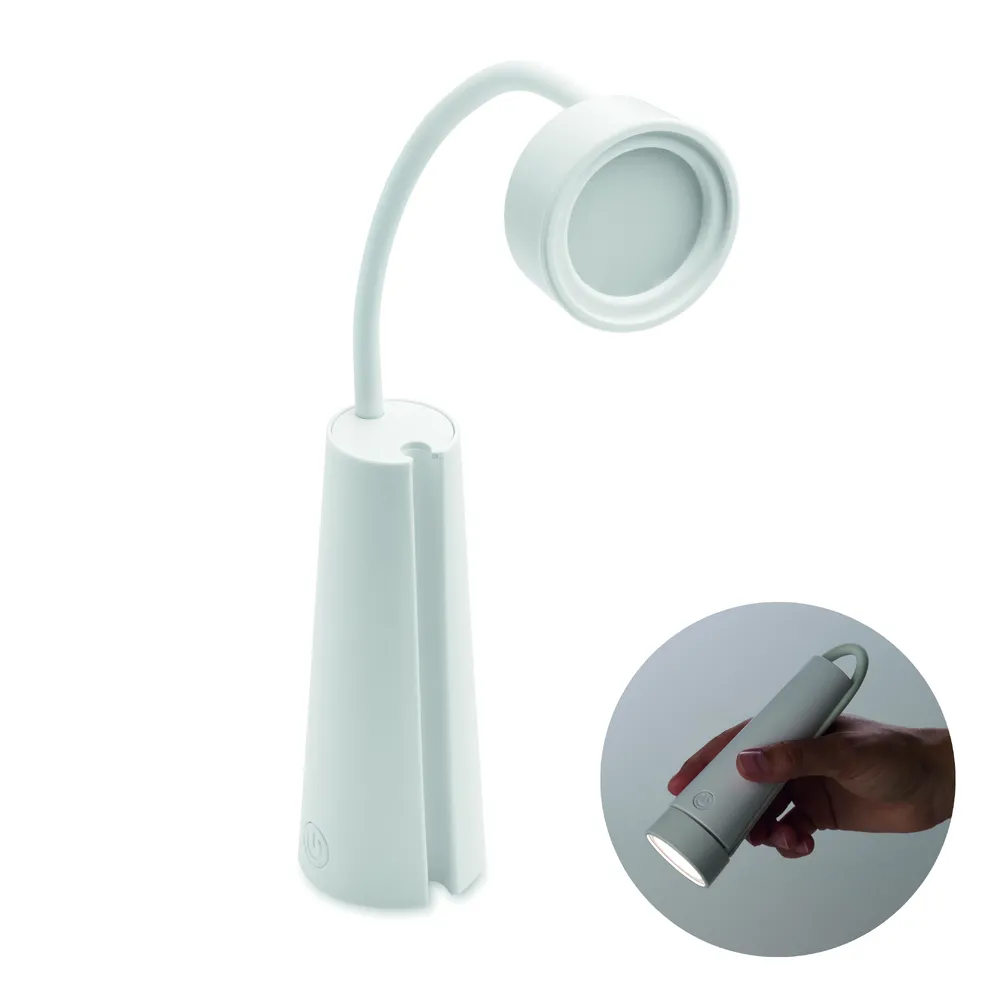 Torchlamp · 2-in-1 bureaulamp en zaklamp – Wit