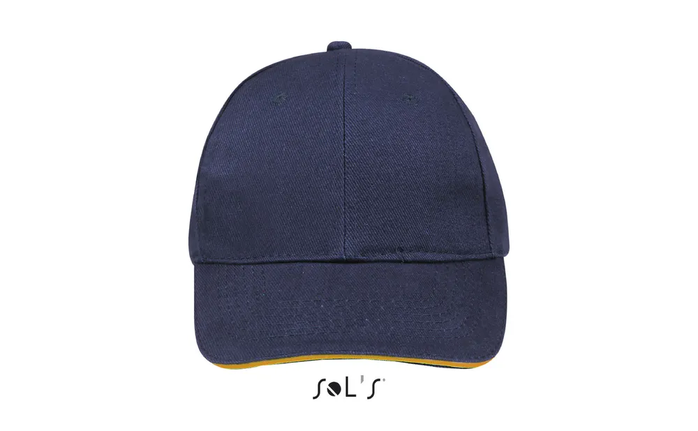 Buffalo Six Panel Cap – Frans marine/neon oranje